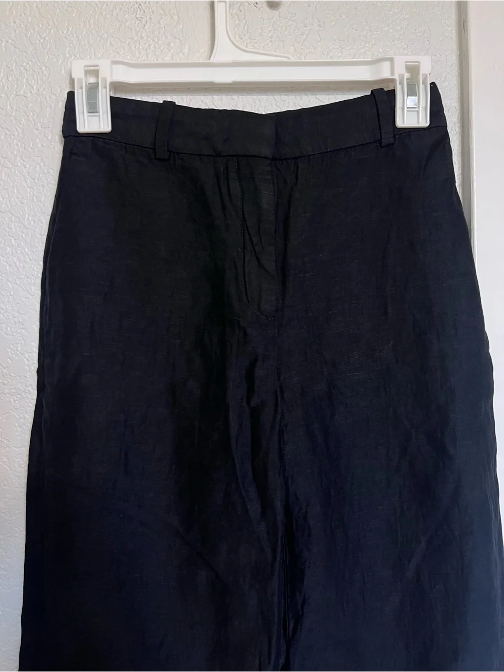 Aritzia Babaton Agency Linen Cropped Straight Leg Pants Black NWOT Size 0
